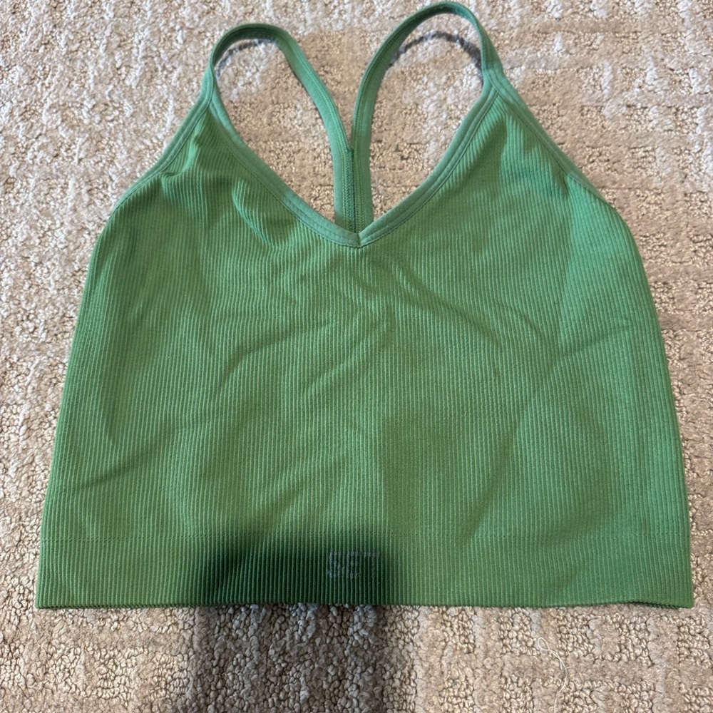 SET Active Green Ribbed Tank Top